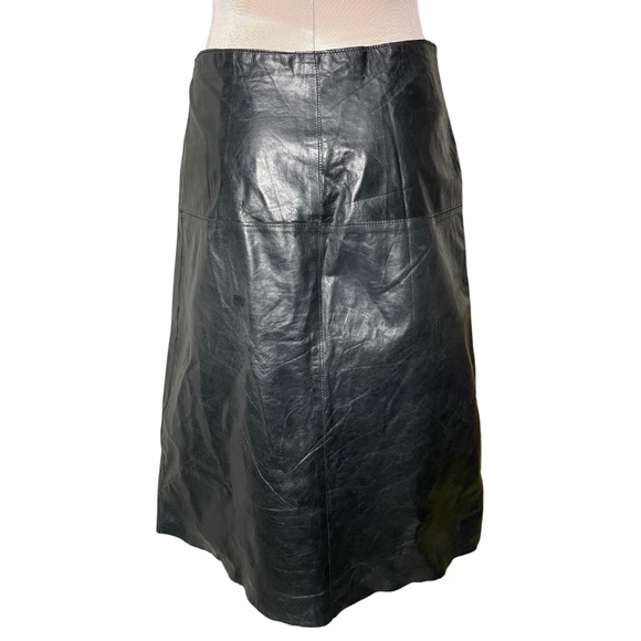 Vintage y2k 90s Genuine Leather Banana Republic Midi Skirt - Picture 3 of 12